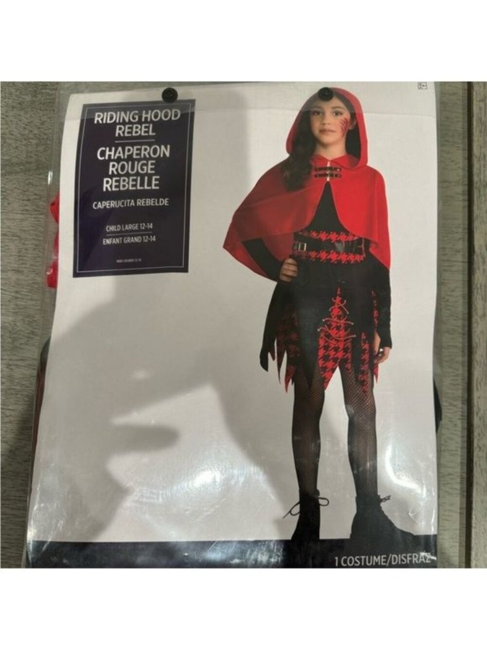 Amscan Red & Black Riding Hood Rebel Costume | Girl's Large (12-14) | NWT - Picture 2 of 10